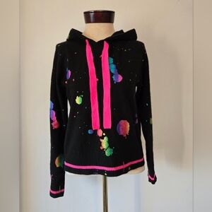 BRODIE CASHMERE 100% cashmere metallic galaxy pullover black sweater. Size small